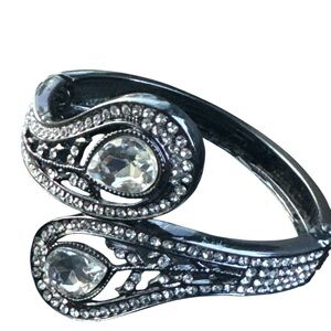 Women's black-toned finish cuff bracelet